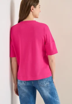 T-Shirt mit Rundhals und Knopfdetail