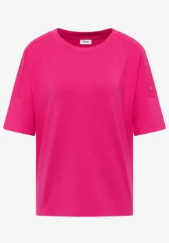 T-Shirt mit Rundhals und Knopfdetail