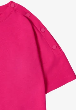 T-Shirt mit Rundhals und Knopfdetail