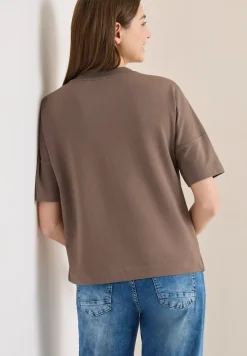 T-Shirt mit Rundhals und Knopfdetail
