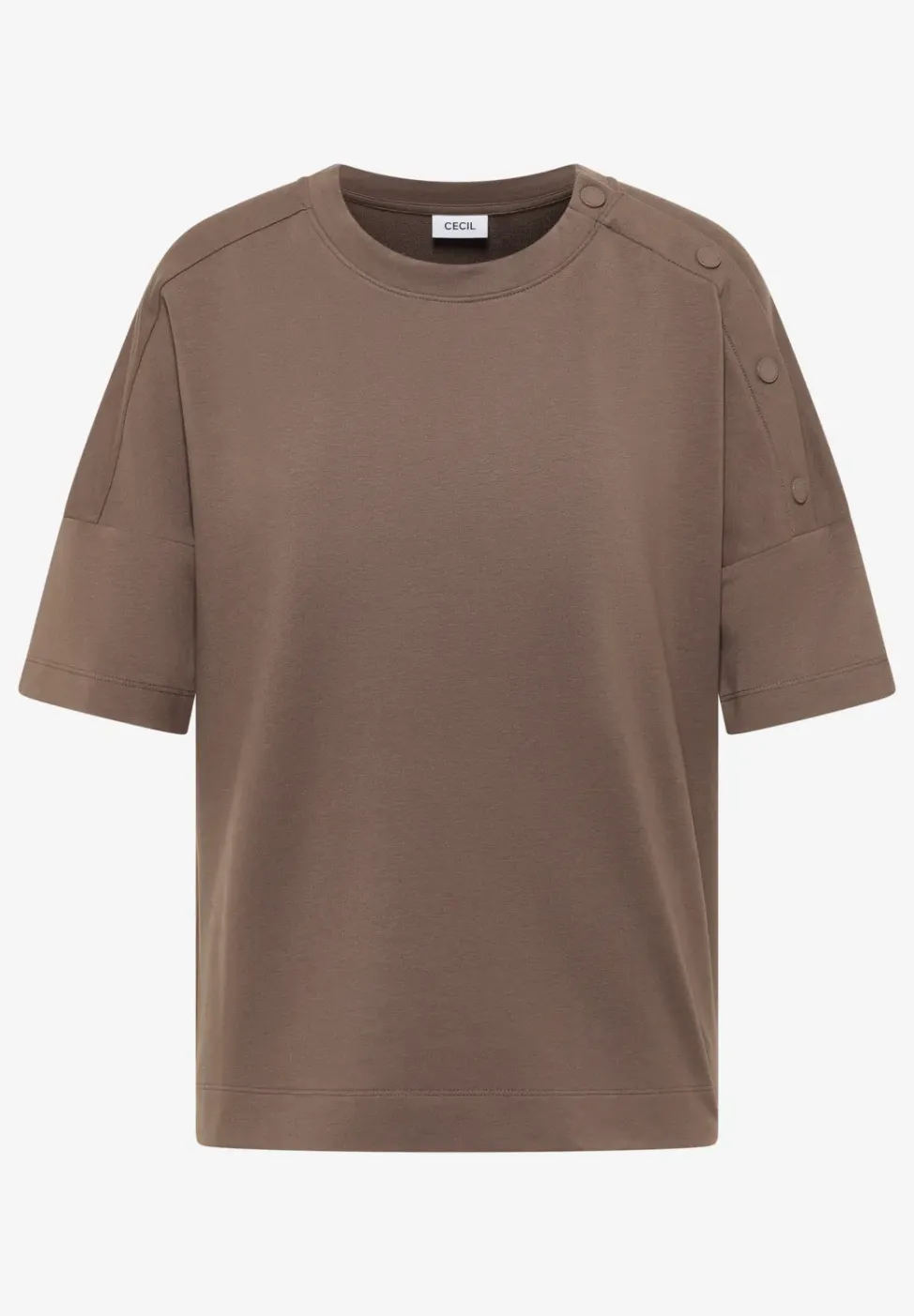 T-Shirt mit Rundhals und Knopfdetail