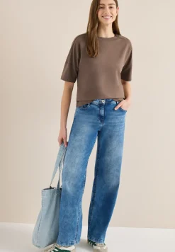 T-Shirt mit Rundhals und Knopfdetail