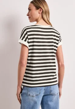 T-Shirt mit Rundhals und Knopfdetail