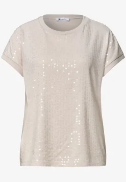 T-Shirt mit Rundhals und Pailletten
