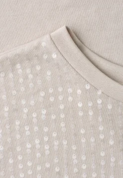 T-Shirt mit Rundhals und Pailletten