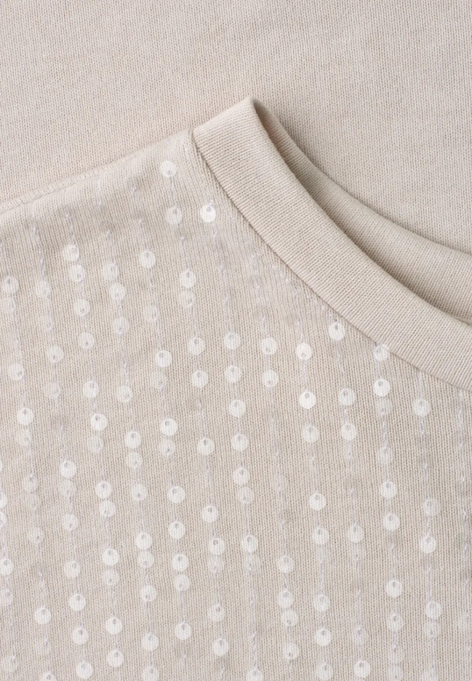 T-Shirt mit Rundhals und Pailletten