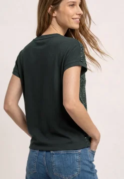 T-Shirt mit Rundhals und Pailletten