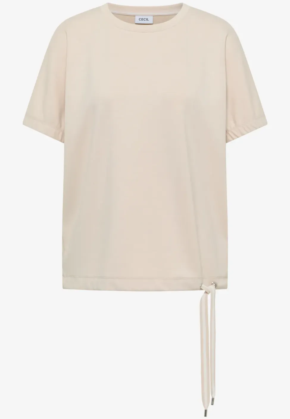 T-Shirt mit Rundhals und Raffung