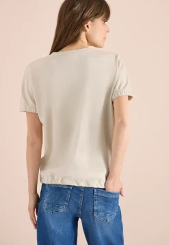 T-Shirt mit Rundhals und Raffung