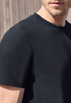 T-Shirt mit Rundhals und Strickstruktur