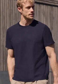 T-Shirt mit Rundhals und Strickstruktur