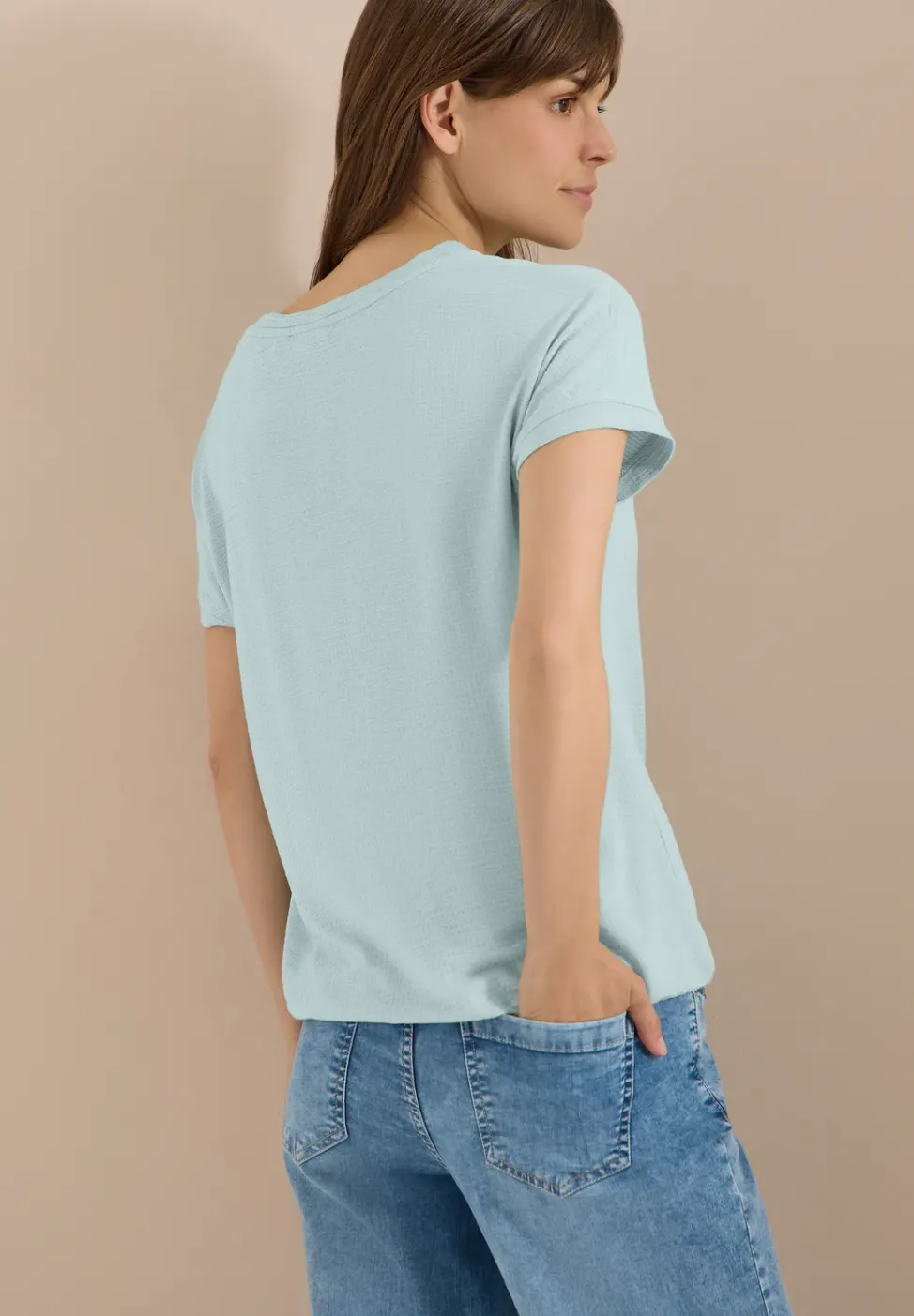 T-Shirt mit Rundhals und Struktur
