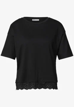 T-Shirt mit Rundhals und Spitze
