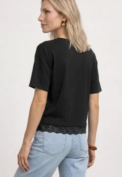 T-Shirt mit Rundhals und Spitze