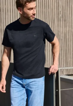 T-Shirt mit Rundhals und Turn-Up-Detail