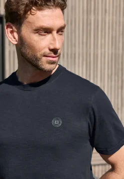 T-Shirt mit Rundhals und Turn-Up-Detail