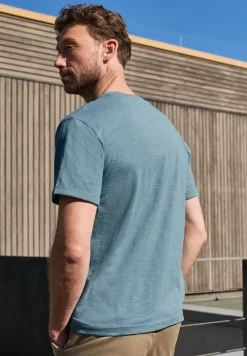 T-Shirt mit Rundhals und Turn-Up-Detail