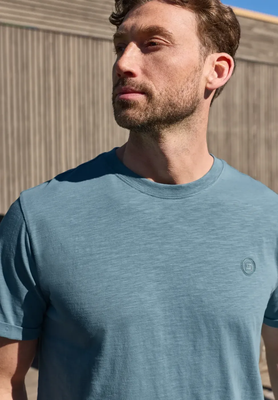T-Shirt mit Rundhals und Turn-Up-Detail