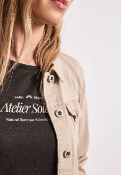 T-Shirt mit Rundhals und Wording