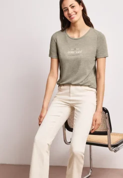 T-Shirt mit Rundhals und Wording
