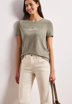 T-Shirt mit Rundhals und Wording
