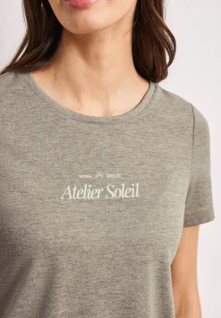 T-Shirt mit Rundhals und Wording