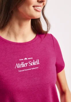 T-Shirt mit Rundhals und Wording