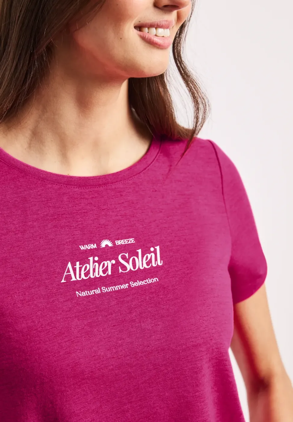 T-Shirt mit Rundhals und Wording
