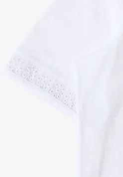T-Shirt mit Split Neck und Crochet-Tape