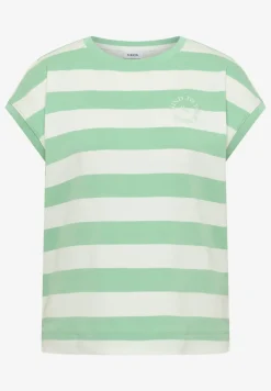 T-Shirt mit Streifen und Printdetail
