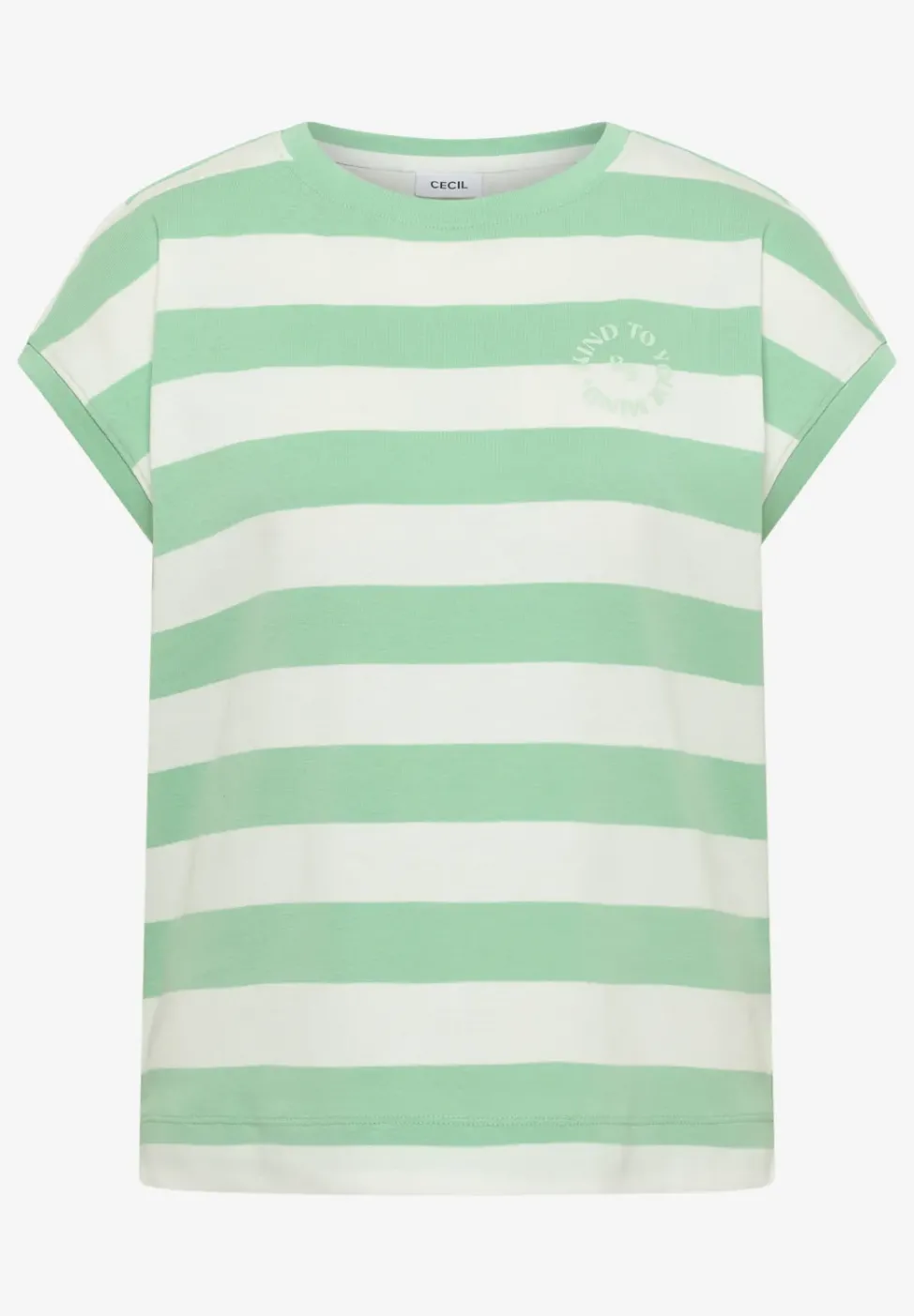 T-Shirt mit Streifen und Printdetail