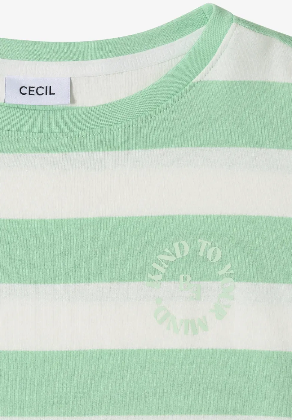 T-Shirt mit Streifen und Printdetail