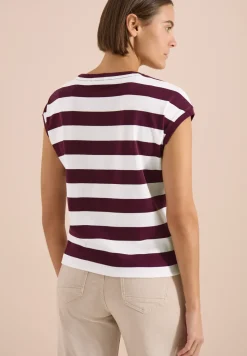 T-Shirt mit Streifen und Printdetail