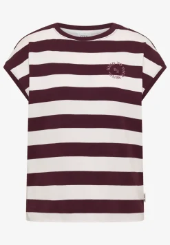 T-Shirt mit Streifen und Printdetail