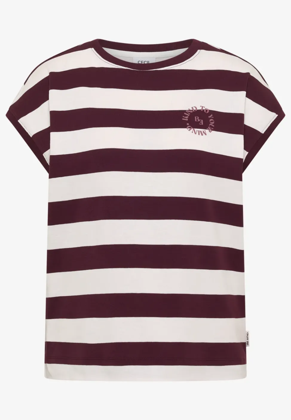 T-Shirt mit Streifen und Printdetail