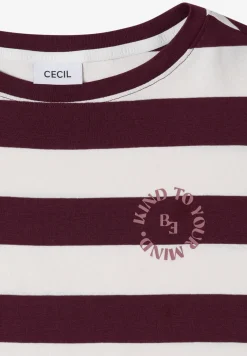 T-Shirt mit Streifen und Printdetail