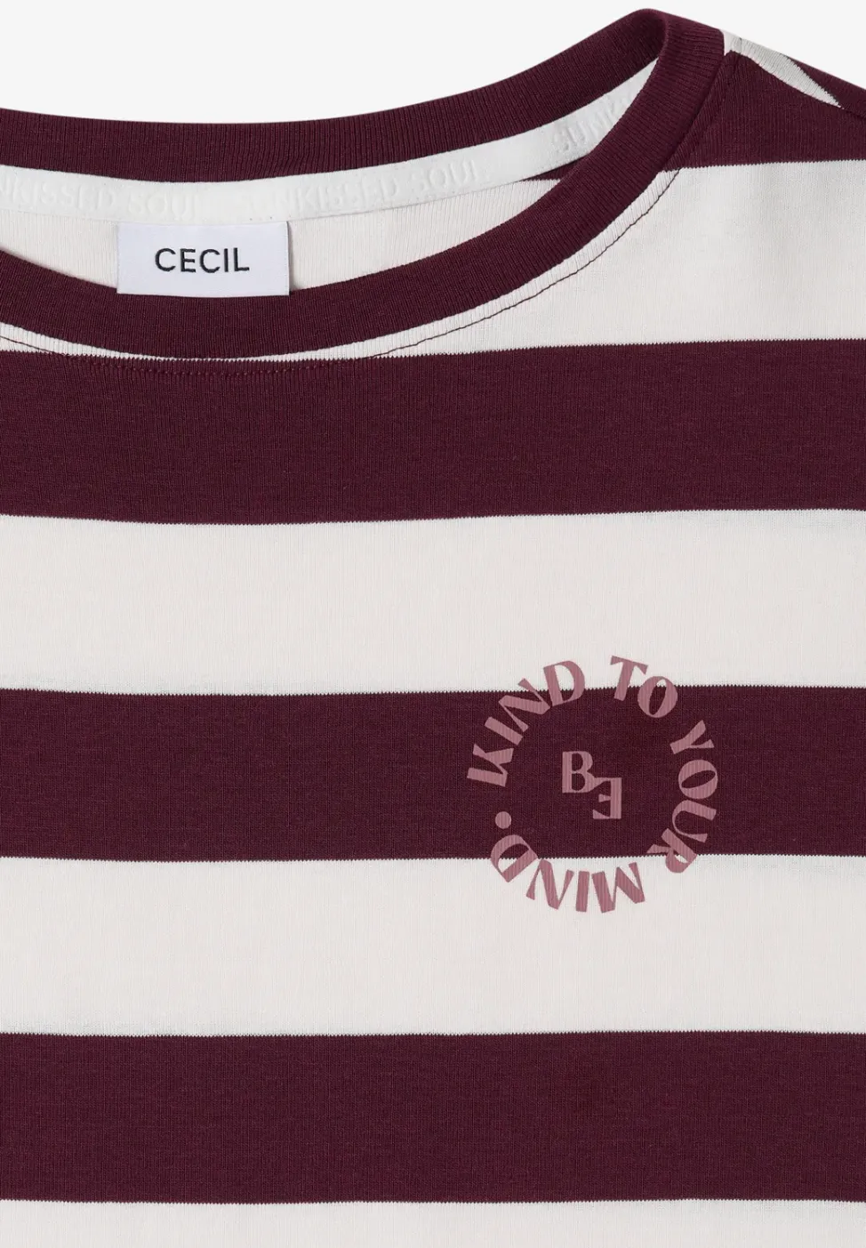 T-Shirt mit Streifen und Printdetail