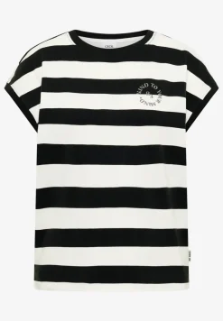 T-Shirt mit Streifen und Printdetail