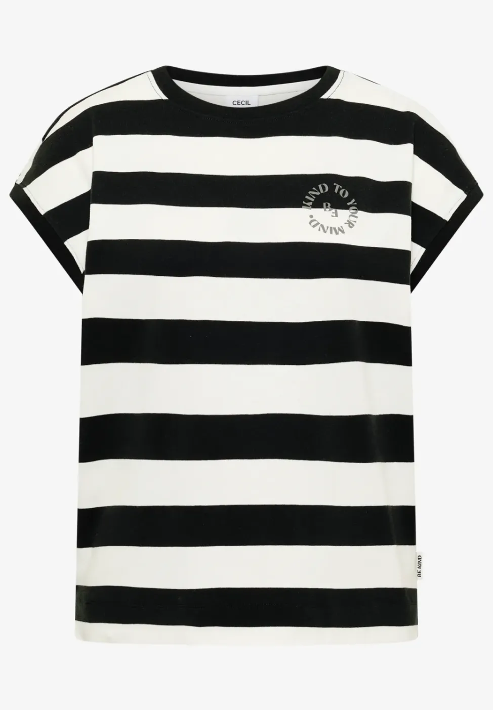 T-Shirt mit Streifen und Printdetail