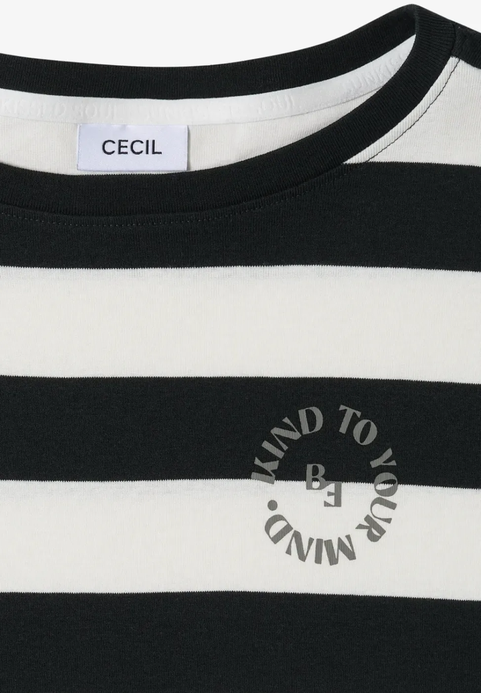 T-Shirt mit Streifen und Printdetail