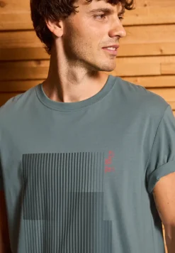 T-Shirt mit Streifen-Print