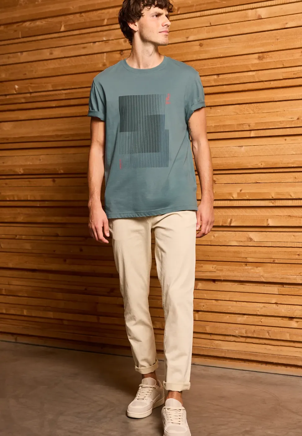 T-Shirt mit Streifen-Print