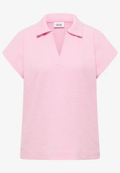 T-Shirt mit Struktur im Two-Tone-Look