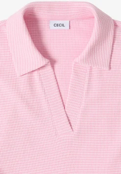 T-Shirt mit Struktur im Two-Tone-Look