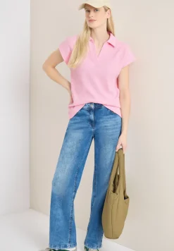 T-Shirt mit Struktur im Two-Tone-Look