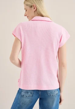 T-Shirt mit Struktur im Two-Tone-Look