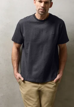 T-Shirt mit Struktur im Two-Tone-Look