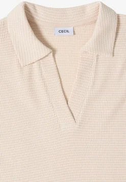 T-Shirt mit Struktur im Two-Tone-Look