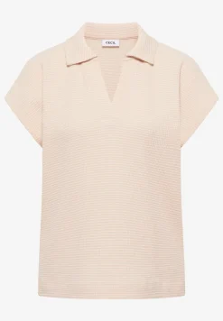 T-Shirt mit Struktur im Two-Tone-Look