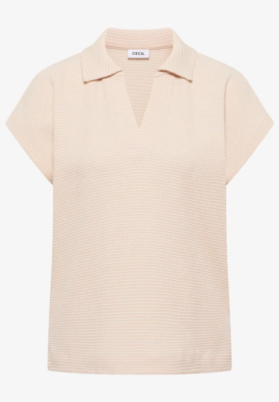 T-Shirt mit Struktur im Two-Tone-Look